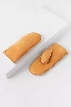 Варежки из замши с овечьей шерстью ROECKL