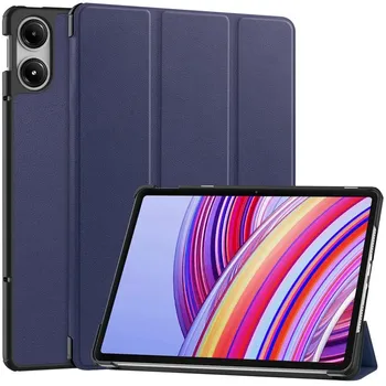 Окрашенный смарт-кожаный чехол для Capa Poco Pad, чехол для Xiaomi Redmi Pad Pro, ультратонкий противоударный защитный чехол Poco Pad 12.1 inch красный