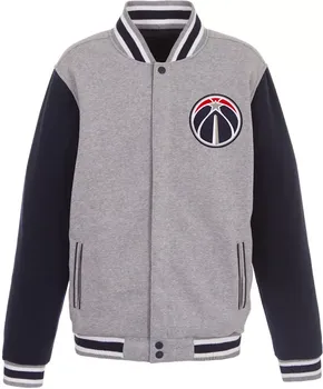 Мужская серая двусторонняя флисовая куртка JH Design Washington Wizards