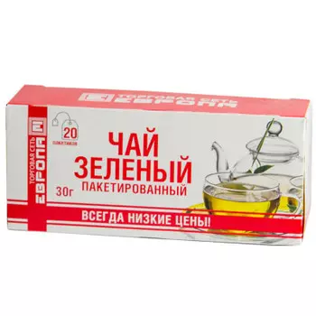 Чай Европа 20пак*1,5г зеленый с/я