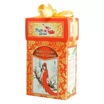 Чай Plum Snow 100г зеленая улитка с киви и малиной