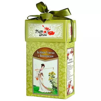 Чай Plum Snow 100г зеленая улитка с виноградом
