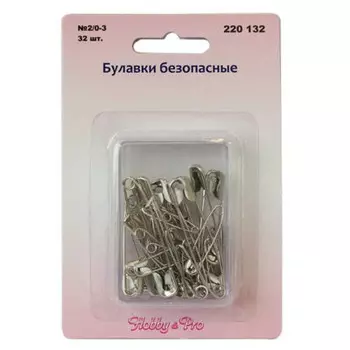 Булавки безопасные 32шт №2/0-3 хобби про 220132