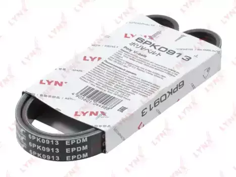 Ремень поликлиновой 913 мм 6 ручьев LYNXAUTO 6PK0913