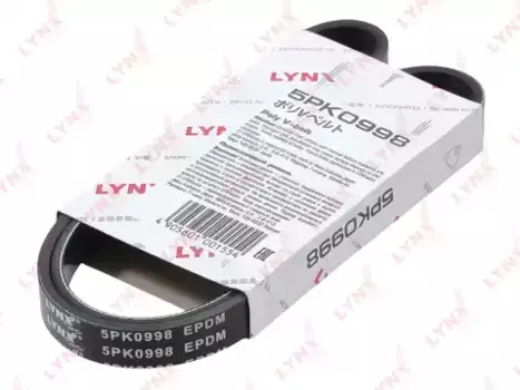 Ремень поликлиновой 998 мм 5 ручьев LYNXAUTO 5PK0998