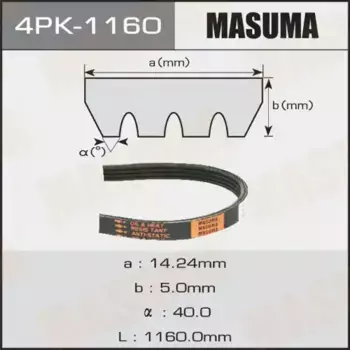 Ремень поликлиновой MASUMA 4PK1160