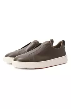 Кожаные кеды Cleanic Santoni