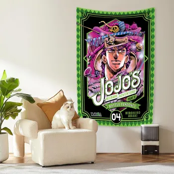 Аниме JoJos Bizarre Adventure Гобелен Забавный Комикс Декор Комнаты Настенные Подвесные Ковры Спальня Фон Ткань 29x37in
