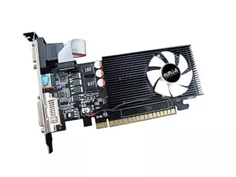 Видеокарта Sinotex NVIDIA GeForce GT 610 Ninja, 2Gb DDR3, 64 бит, PCI-E, VGA, DVI, HDMI, Retail (NK61NP023F)