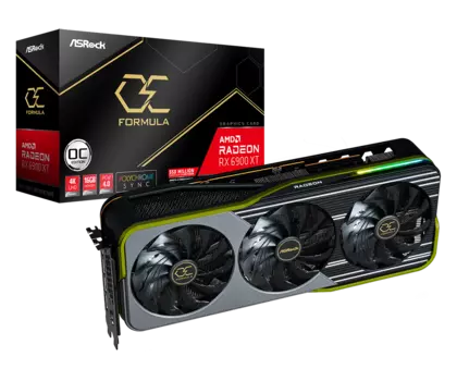 Видеокарта ASRock AMD Radeon RX 6900 XT OC Formula, 16Gb DDR6, 256 бит, PCI-E, HDMI, 3DP, Retail (RX6900XT OCF 16G)