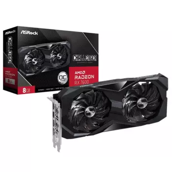 Видеокарта ASRock AMD Radeon RX 7600 Challenger 8G OC, 8Gb GDDR6, 128 бит, PCI-E, HDMI, 3DP, Retail (RX7600 CL 8GO)