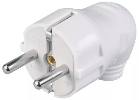 Вилка угловая IEK ВПу11-01-Ст, евро, 16А, с/з, IP20, белый (EVP11-16-01-K01)