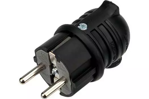 Вилка угловая Rexant, Schuko, 16А, с/з, IP44, черный (111-003)