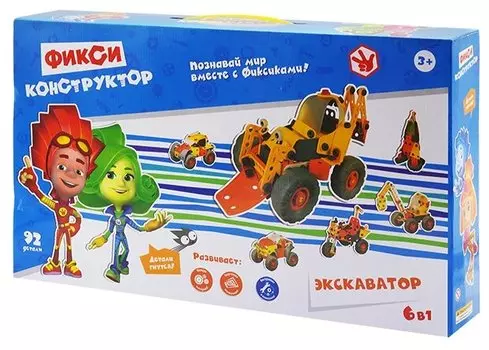 Винтовой конструктор Big Tree Toys "Фиксики: Экскаватор 6 в 1", деталей: 92 (FIX0711-016)