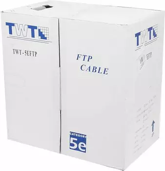 Витая пара FTP кат.5e, 4 пары, CU, 305м., внутренний/внешний, многожильный, LSZH, трос, черный, TWT (TWT-5EFTP-UNV-TR)