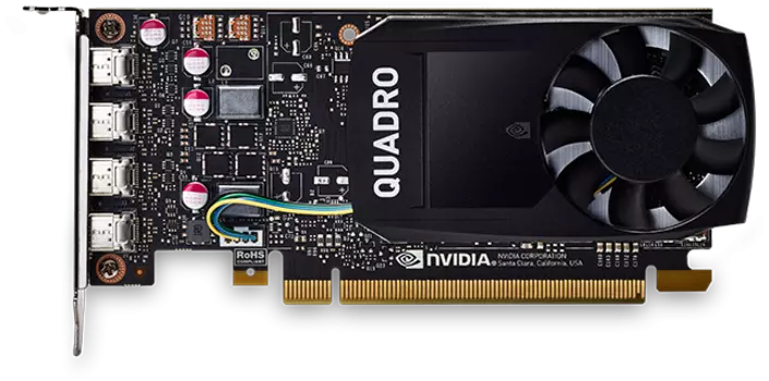 Видеокарта DELL NVIDIA Quadro P1000, 4Gb DDR5, 128bit, PCI-E, 4miniDP, Bulk (490-BDXO)