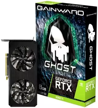 Видеокарта GAINWARD NVIDIA GeForce RTX 3060Ti GHOST, 8Gb DDR6, 256 бит, PCI-E, HDMI, 3DP, Retail (NE6306T019P2-190AB)
