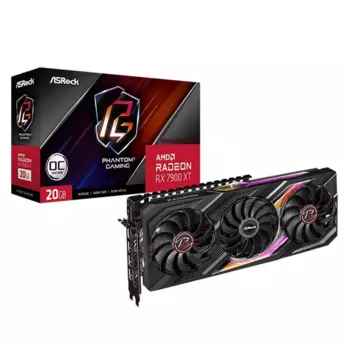 Видеокарта ASRock AMD Radeon RX 7900 XT Phantom Gaming OC, 20Gb DDR6, 320 бит, PCI-E, HDMI, 3DP, Retail (RX7900XT PG 20GO)