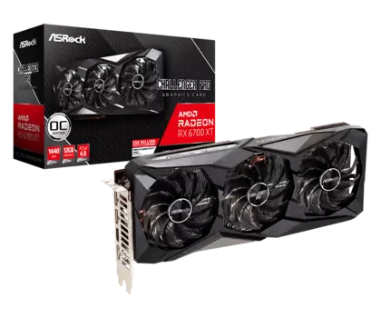 Видеокарта ASRock AMD Radeon RX 6700 XT Challenger Pro OC, 12Gb DDR6, 192 бит, PCI-E, HDMI, 3DP, Retail (RX6700XT CLP 12GO)