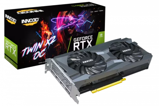 Видеокарта Inno3D NVIDIA GeForce RTX 3060Ti TWIN X2 OC, 8Gb DDR6, 256 бит, PCI-E, HDMI, 3DP, Retail (N306T2-08D6X-119032DH)