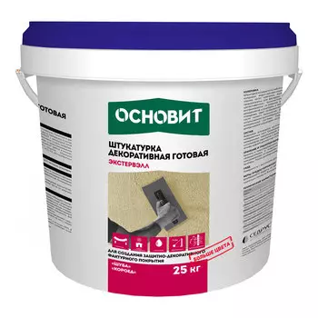 Штукатурка фасадная Основит Экстервэл OSl-2.0 WK силиконовая короед 2 мм белая 25 кг