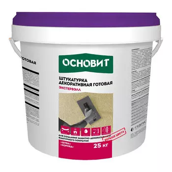 Штукатурка фасадная Основит Экстервэлл OSs-2.0 WK силикатно-силиконовая короед 2 мм белая 25 кг