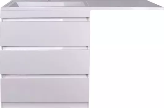 Тумба под стиральную машину Style Line Даллас 140 левая белая