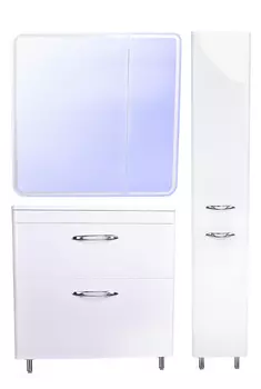 Тумба напольная Каре 80 (2 ящ.) Люкс белая, PLUS