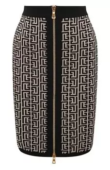 Юбка из шерсти и вискозы Balmain