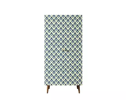 Шкаф малый двухстворчатый berber (etg-home) синий 80.0x150.0x50.0 см.