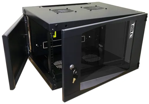 Шкаф настенный 19", 18U TWT TWT-CBWNG-18U-6x4-BK Next, 550x450, стеклянная дверь, черный, 1 ЧАСТЬ