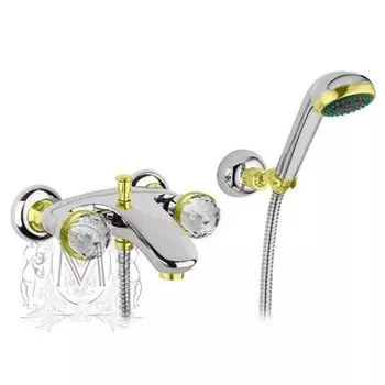 Смеситель Migliore Axo Swarovski ML.AXO-602F.CRDO для ванны/душа - хром/золото