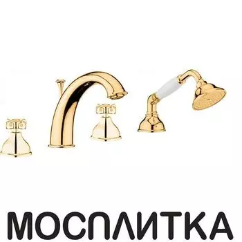 Смеситель на борт ванны Webert Ottocento OT730101010, золото