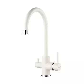Смеситель Paulmark Essen Es213211-331 для кухонной мойки, белый