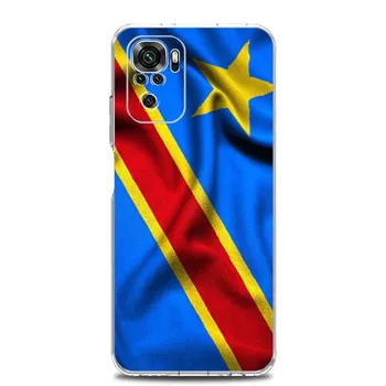 Phone Case For Xiaomi Redmi Note 13 12 5G 9S 9 8 10 11 Pro Plus 4G 9T 13C 12C10C 9C 9A 7 Clear Cover Congo flag Redmi Note 9
