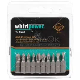 Набор бит Whirlpower, Ассорти, Ph, Pz, Sl, 25 мм, 10 шт