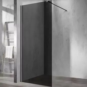 Душевая перегородка Vincea Walk-In 90х200 вороненая сталь стекло тонированное