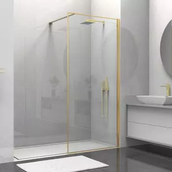 Душевая перегородка Walk-In VSW-1HS800CLG, 800*2000, брашированное золото, стекло прозрачное