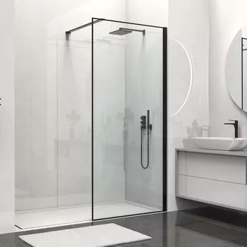 Душевая перегородка Walk-In VSW-1HS900CLB, 900*2000, черный матовый, стекло прозрачное