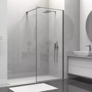 Душевая перегородка Walk-In VSW-1HS900CLGM, 900*2000, вороненая сталь, стекло прозрачное