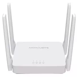 Роутер Mercusys AC10 AC1200, до 300 Мбит/с на 2,4 ГГц и до 867 Мбит/с на 5 ГГц, WAN 10/100 Мбит/с, 2*LAN 10/100 Мбит/с, 4 внешние антенны 5 дБи, IPTV,