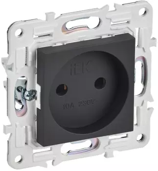 Розетка без заземления IEK SK-R10-10-K53 SKANDY без защитных шторок 10А SK-R02G Графит