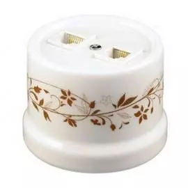 Розетка Bironi B1-302-01-D6/2 белая, компьютерная 2-ая (RJ45), декор d6/2
