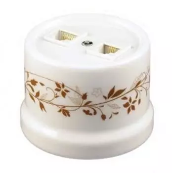 Розетка Bironi B1-304-01-D6/2 белая, R/TV-Sat проходная, декор d6/2