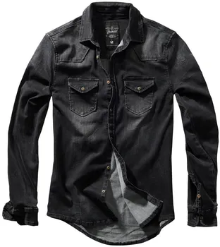 Рубашка Brandit Riley Denim с длинным рукавом, черный
