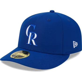 Мужская низкопрофильная приталенная шляпа New Era Royal Colorado Rockies с белым логотипом 59FIFTY