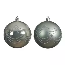 Игрушка елочная Kaemingk 26987 шар 8 см шалфей пластик
