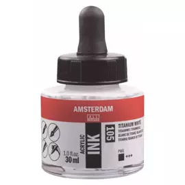 Чернила акриловые Talens "Amsterdam" 30 мл №105 Белила титановые