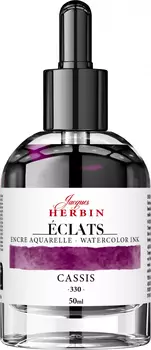 Чернила акварельные Jacques Herbin ?clats, 50 мл, Cassis Черная смородина