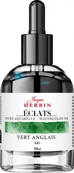 Чернила акварельные Jacques Herbin ?clats, 50 мл, Vert Anglais Британский зеленый